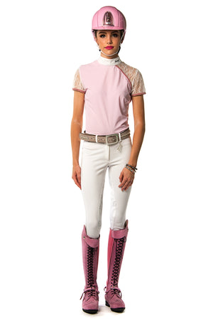 Naomi Polo Competition Shirt (Pale Pink) - Marked/Faded