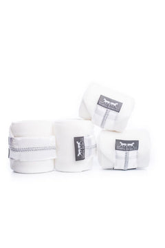 Marta Morgan Fleece Bandages (White Fleece with a Silver Trim)