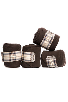 Marta Morgan Fleece Bandages (Brown Fleece with a Brown Tartan Trim)