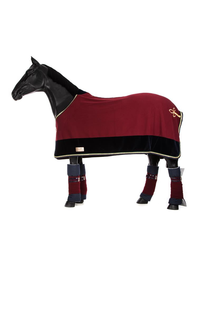 Marta Morgan Fleece Rug (Bordeaux with a Navy Band)