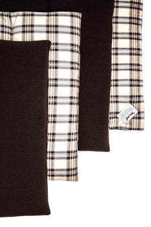 Marta Morgan Stable / Travel Bandage Pads (Chocolate Brown Fleece with Brown Tartan Cotton)