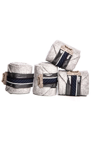 Marta Morgan Fleece Bandages (Grey Fleece with a Navy Stripe Detail)