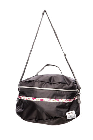 Marta Morgan Helmet Bag (Grey with Pink Floral Trim)