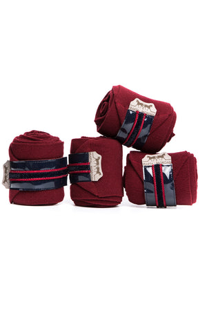 Marta Morgan Fleece Bandages (Maroon Fleece with a Maroon and Navy Trim)