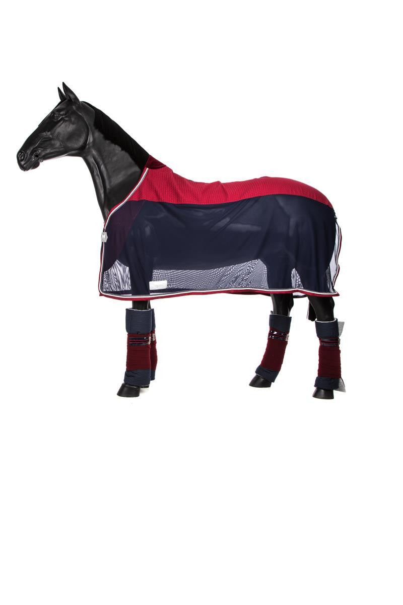 Marta Morgan Airtex with Waffle Cotton Back Rug (Navy with Bordeaux Back)