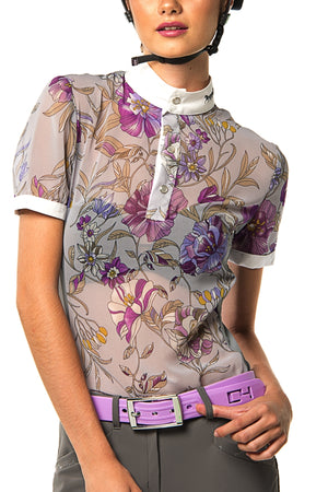 P-Margot Polo Competition Shirt (Floral Print)