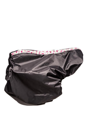 Marta Morgan Saddle Cover (Grey with a Pink Floral Trim)