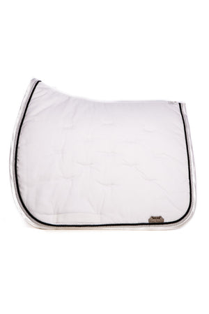 Marta Morgan Cotton Saddle Blanket (White Cotton Black and Silver Trim)