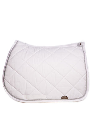 Marta Morgan Cotton Saddle Blanket (White Cotton Silver Trim)