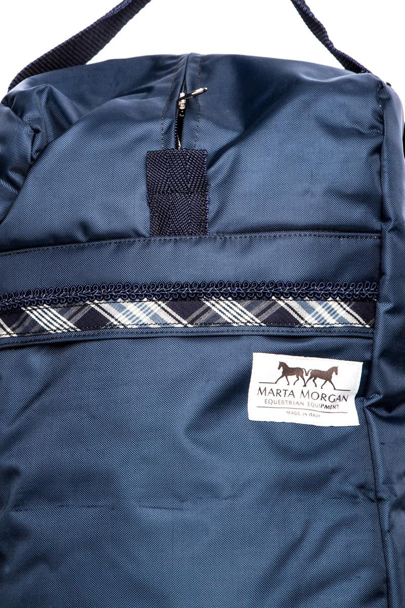 Marta Morgan Boot Bag (Blue with a Blue Tartan Trim)