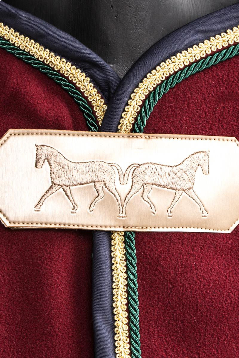 Marta Morgan Fleece Rug (Bordeaux with a Navy Band)