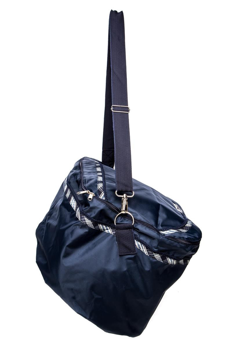 Marta Morgan Grooming Bag (Blue with a Blue Tartan Trim)