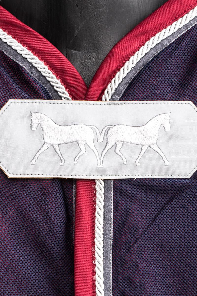 Marta Morgan Airtex with Waffle Cotton Back Rug (Navy with Bordeaux Back)