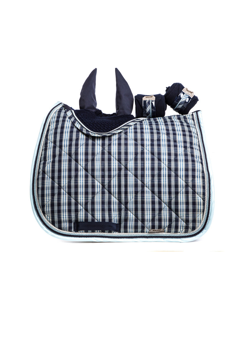 Marta Morgan Fly Ears (Navy with a Blue Tartan Trim)