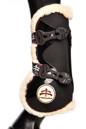 Temple Front Tendon Boots (Black/Sheepskin)