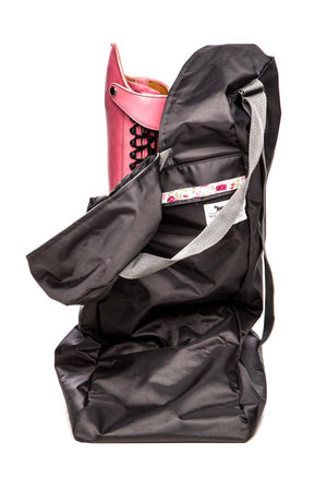 Marta Morgan Boot Bag (Grey with Pink Floral Trim)