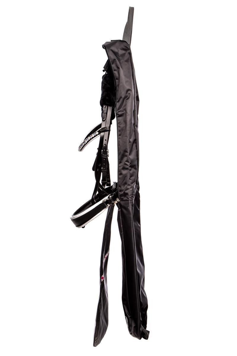 Marta Morgan Bridle Bag (Grey with Pink Floral Trim)