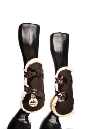 Temple Front Tendon Boots (Brown/Sheepskin)