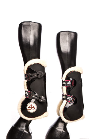 Temple Front Tendon Boots (Black/Sheepskin)