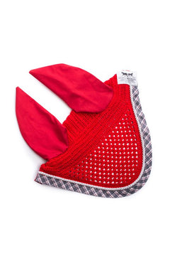 Marta Morgan Fly Ears (Red with a Red/Grey tartan trim)