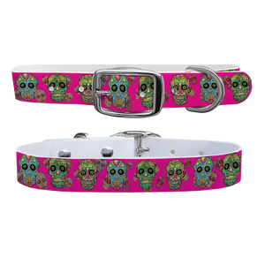 C4 Dog Collar (Sugar Skulls Hot Pink )