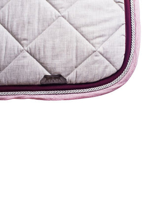 Marta Morgan Cotton Saddle Blanket (Grey with Dusky Pink Floral Trim)