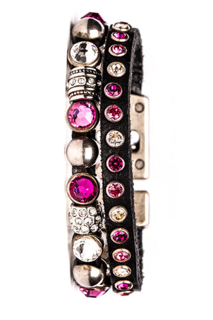 Bracelet Tricolour Pink Crystal