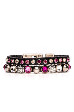 Bracelet Tricolour Pink Crystal