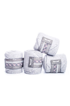 Marta Morgan Fleece Bandages (Grey Fleece with a Red/Grey Tartan Trim)