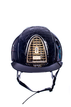 Cromo Polish Croc Helmet Swarovski Crystals (Black Croc)