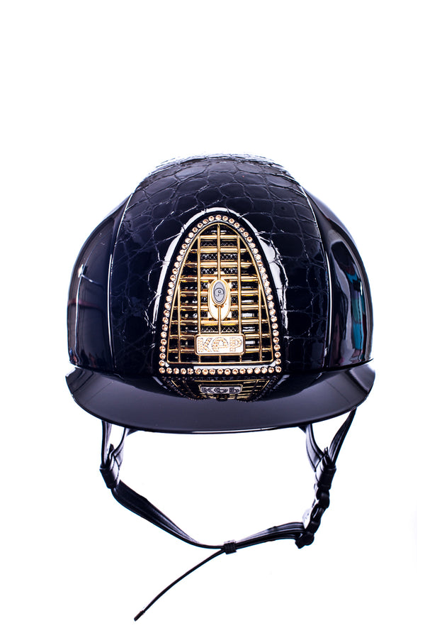 Cromo Polish Croc Helmet Swarovski Crystals (Black Croc) - riderxoxo