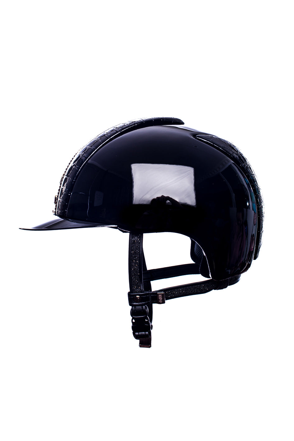 croc motorcycle helmet Cromo Polish Croc Helmet Swarovski Crystals (Black Croc)