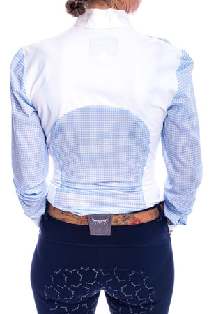 S-May Long Sleeved Competition Shirt (Blue/White Check)