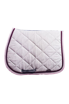 Marta Morgan Cotton Saddle Blanket (Grey with Dusky Pink Floral Trim)